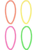 80s Neon Chain Necklaces 4 Pack 2