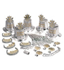 Silver Bonne Année Party Kit For10 Persons  5 Top Hats, 5 Crowns, 5 Sounding Trumpets, 5 Sounding Blow-Outs, 1 Roll Of 10 Decorative Streamers 