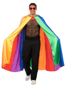 Rainbow Satin Cape 131cm Length Adult Pride Costume Flag 1