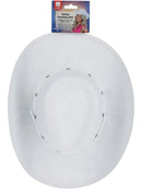 White Cowboy Hat Felt with Cord Ladies Cowgirl 3