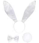 White  Bunny Dress-Up Set  Ears, Bow Tie, Tail 