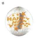 Holographic &  Happy New Year Honeycomb Paper Ball Ø 25 Cm -Gold & Silver Ass.