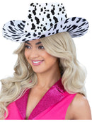 Cow Print Cowboy Hat with Cord Cowgirl Costume Accessory 2