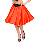 Red Satin Skirt With Sewn-In Petticoat