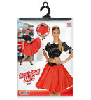 Red Satin Skirt With Sewn-In Petticoat