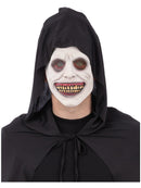 White Eyed Smiling Demon Latex Mask on Elastic 1
