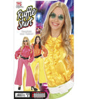 Satin Ruffle Shirt 3 Colors Ass.: Pink, Orange, Yellow