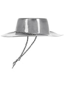 Silver Metallic Cowboy Hat Adult Cowgirl Costume Accessory 2