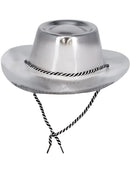 Silver Metallic Cowboy Hat Adult Cowgirl Costume Accessory 4