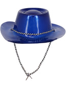 Blue Metallic Cowboy Hat Adult Cowgirl Costume Accessory 4