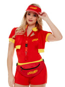Lifeguard Accessory Kit Red Visor Bumbag Whistle Unisex Baywatch Style 2