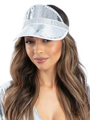 Silver Disco Ball Visor