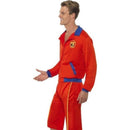 80s Baywatch Beach Mens Lifeguard Costume Adult Red Blue Jacket Shorts 3