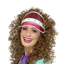 80s Light Up Visor Pink Adult Multi-Function LED Lights 2