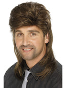 80s Mullet Wig Adult Brown 2