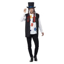 80s Pop Star Costume Adult Multi Coloured Top Waistcoat Hat 2
