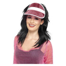 Pink Sun Visor Adult 80s Costume Hat 1
