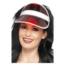 80s Sun Visor Adult Poker Hat Red 2