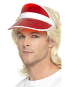 80s Sun Visor Adult Poker Hat Red 3