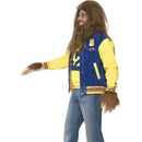 80s Teen Wolf Costume Mens Yellow Blue Letterman Jacket 3