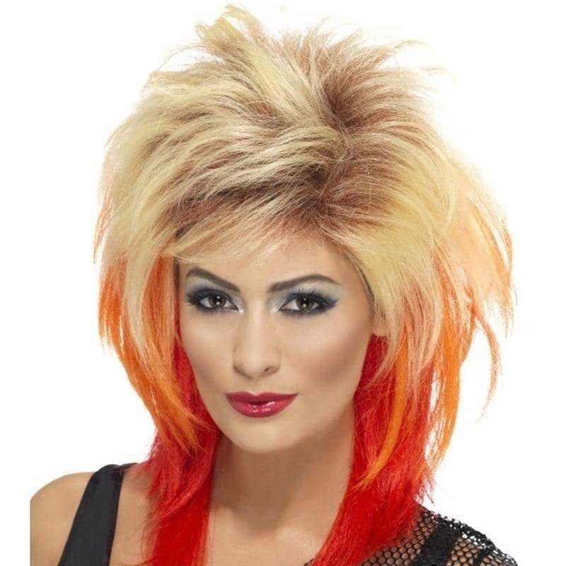 80s Mullet Wig Adult Blonde Red_1 sm-43245