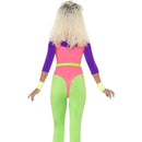 80s Work Out Costume With Jumpsuit Adult Purple Pink Green_2 sm-43196S