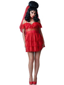 Beetlejuice Lydia Bride Costume Ladies Red Mini Dress 1