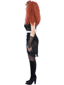 Rocky Horror Show Magenta Costume Sheer Black Dress White Apron and Black Glovettes 2