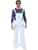 Elton John Rocket Man Costume Dungarees and Top Deluxe Adult 4