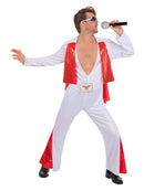 Elvis White Jumpsuit All in One Costume with Cape Adult 1