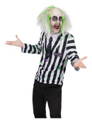 Beetlejuice Top with Printed Stripes Mock Shirt and Tie Adult 1