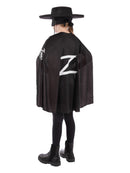 Zorro Kids Instant Kit Kids Costume Set Cape Mask Hat Belt 3