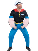 Popeye Costume Adult Top with Muscles Trousers Hat 1