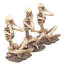See No Hear Speak Three Wise Skeletons Figurines  8.5cm 6