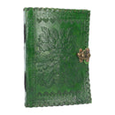 Real Leather Greenman Green Embossed Journal with Lock 25 x 18cm 2