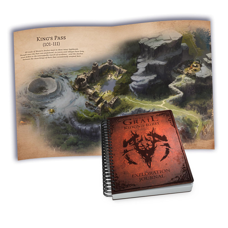 Awaken Realms Tainted Grail: Kings of Ruin Deluxe Journal - Premium Leather-Like Exploration Journal & Artbook with Beautiful Embossing - 380+ Pages! Ages 14+, 1-4 Players, 2-3 Hour Playtime