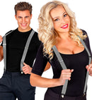 Silver Lurex Braces  Extra Long Up To 115-120 Cm 