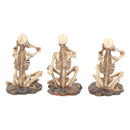 See No Hear Speak Three Wise Skeletons Figurines  8.5cm 4