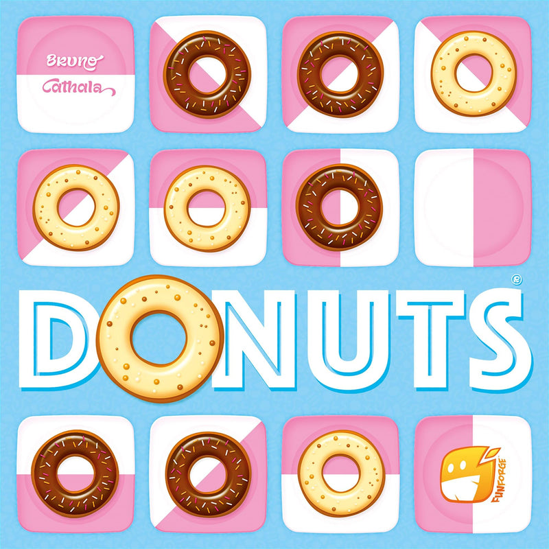 Funforge: Donuts - The Tasty & Tactical Clash for 2 Players, Placement Board Game, Abstract Adult & Family Game, Ages 8+, 10-15 Min