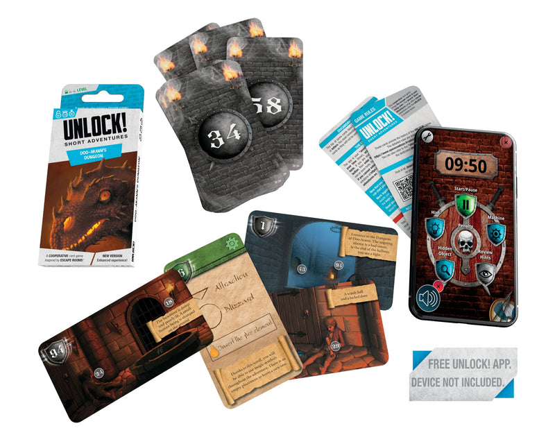 Space Cowboys | Unlock! Short 4 - Doo-Arann's Dungeon | Card Game | Ages 10+ | 1-6 Players | 30 Minutes Playing Time