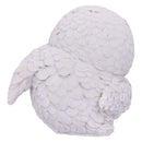 Feathers Cute Round Snowy Owl Figurine 12.5cm White Resin Statue 4
