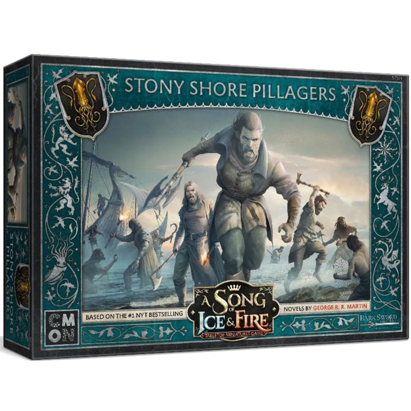 CMON A Song of Ice and Fire Tabletop Miniatures Stony Shore Pillagers Unit Box - House Greyjoy Resilient Raiders! Strategy Game for Adults, Ages 14+, 2+ Players, 45-60 Minute Playtime, Made