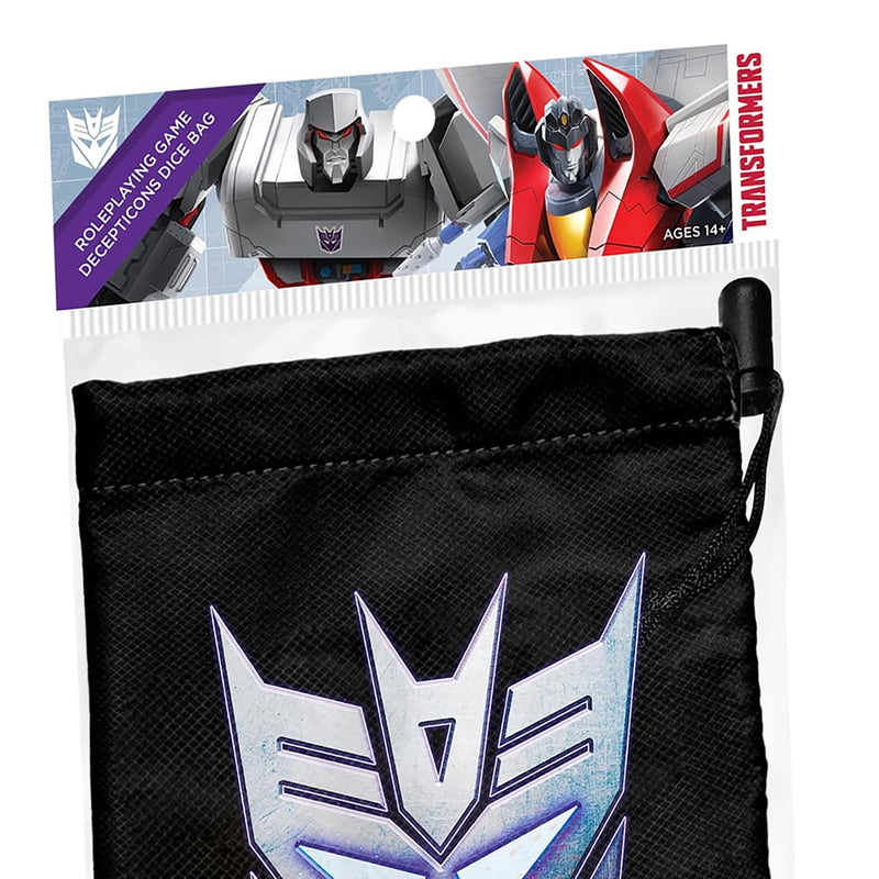 Renegade Game Studios: Transformers RPG Decepticon Dice Bag - Roleplaying Game Accessory, Locking Drawstring,, Double-Lined Fabric