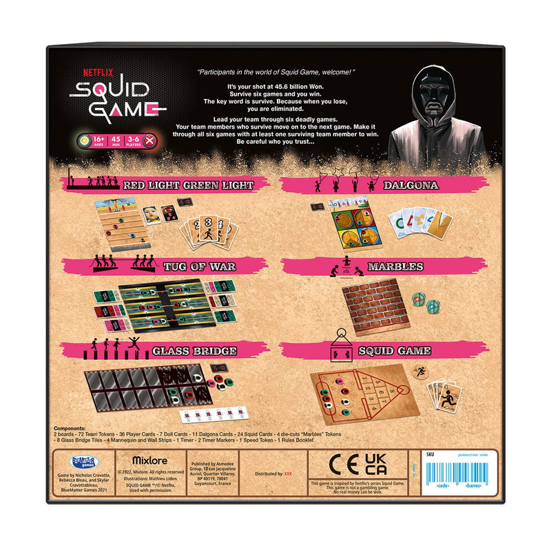 Squid Game Board Game Ages 16+ 3-6 Players 45 Minutes Playing Time