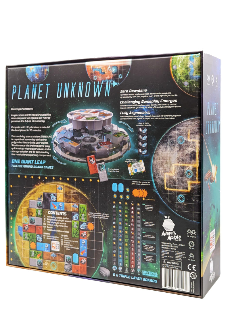 Planet Unknown, Strategy Board Game, for 1 to 6 Players and Ages 10+, Adam's Apple Games