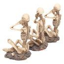 See No Hear Speak Three Wise Skeletons Figurines  8.5cm 3
