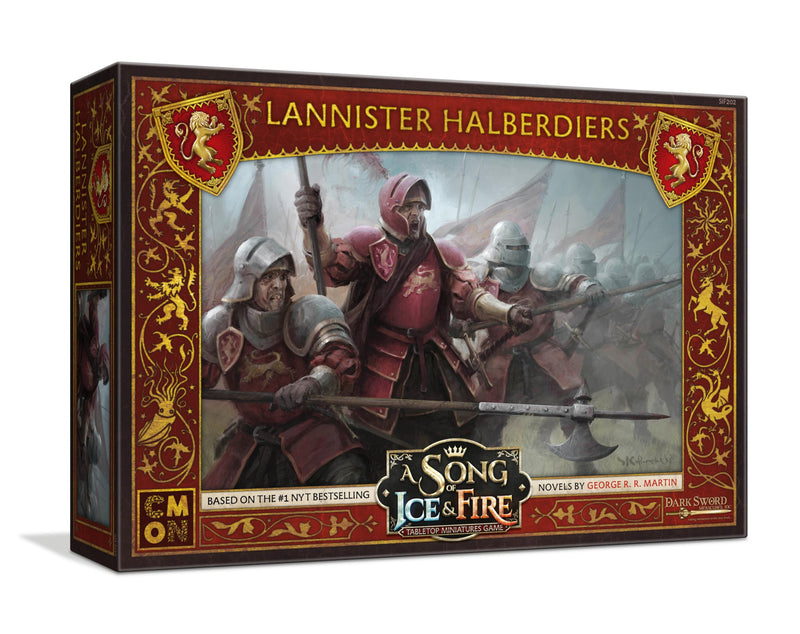 CMON A Song of Ice and Fire Tabletop Miniatures Game Lannister Halberdiers Unit Box - Enhance Your Forces! Strategy Game for Adults, Ages 14+, 2+ Players, 45-60 Minute Playtime, Made