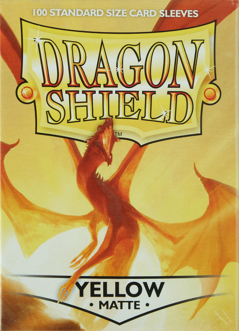 Dragon Shield Standard Size Sleeves – Matte Yellow 100CT - Card Sleeves are Smooth & Tough - Compatible with Pokemon, Yugioh, & Magic The Gathering Card Sleeves – MTG, TCG, OCG