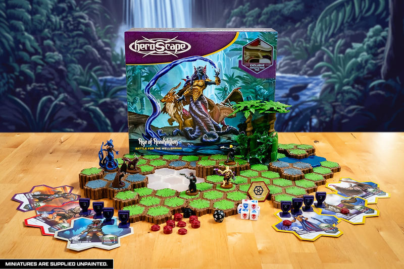 Renegade Game Studios Heroscape: Battle for The Wellspring Battle Box - Standard Edition | 2 Players, Ages 14 and up Contains 6 Miniatures, Terrain and Exclusive Wellspring Water Tiles!