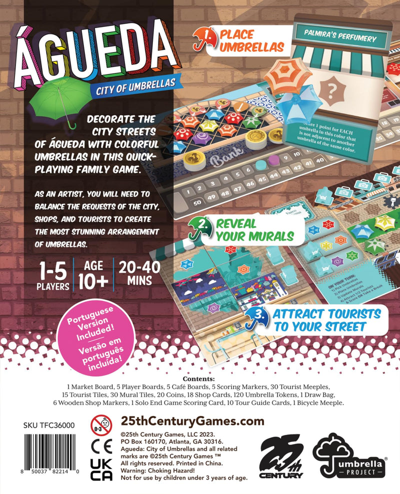 Águeda: City of Umbrellas, Strategy Board Game for 1 to 5 Players and Ages 10+ - 25th Century Games